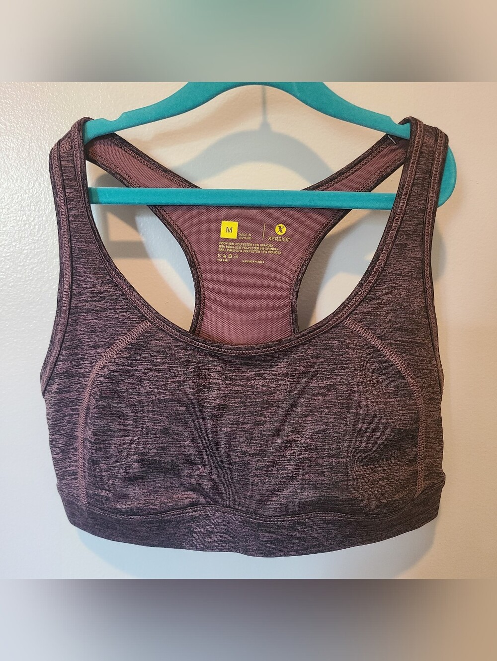 Xersion Sports Bra Medium No Padding Heather Purple